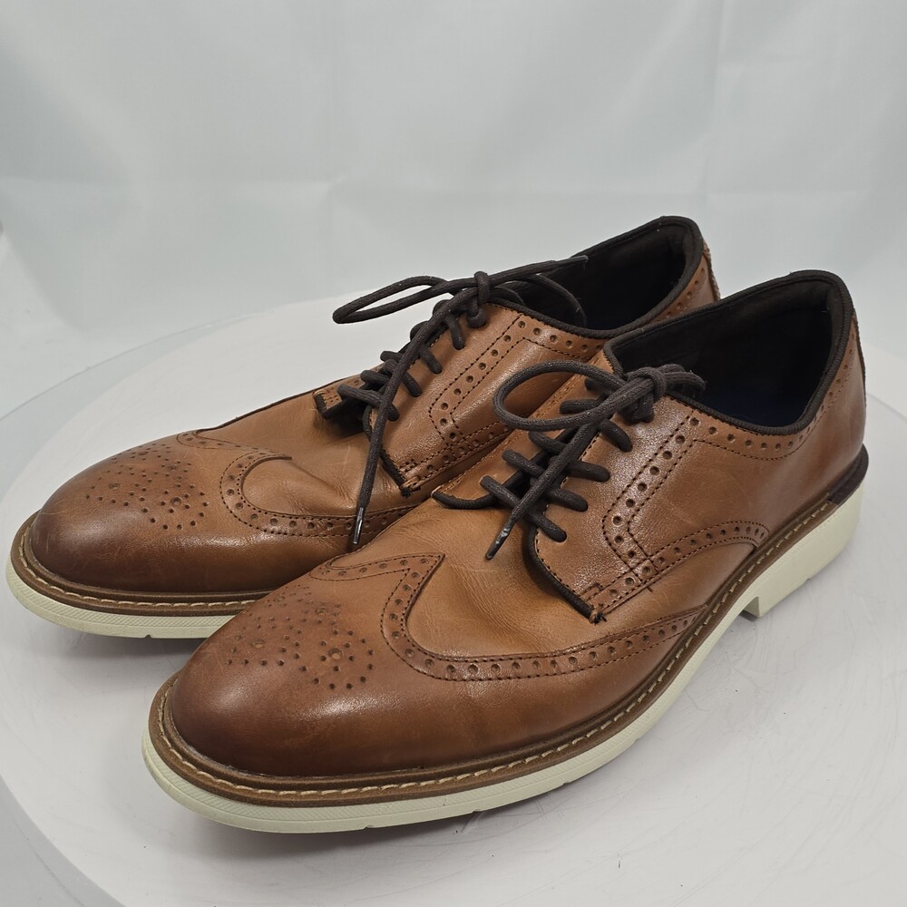 Cole Haan Mens Go-To Wingtip Oxford British Tan Leather Shoes Men 13 M C34120